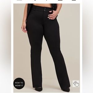 Torrid brand TROUSER SLIM BOOT STUDIO LUXE PONTE MID-RISE PANT Size 22 Short